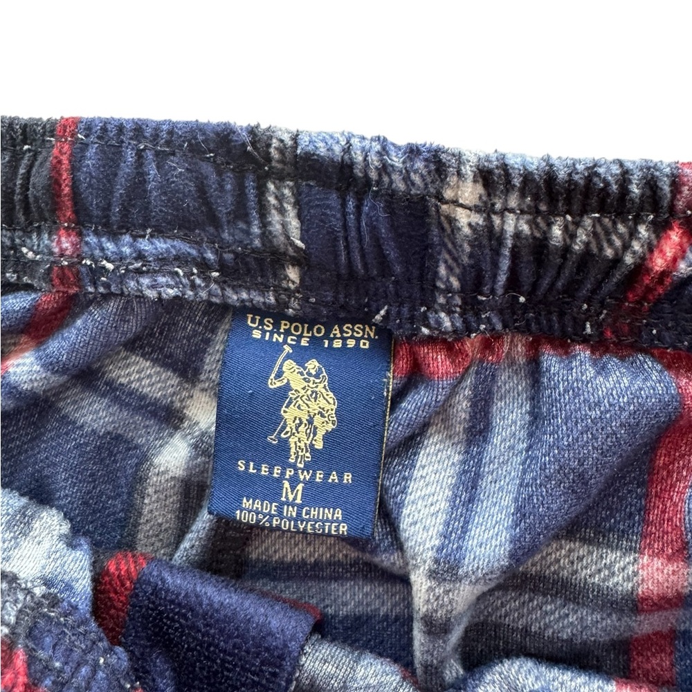 U.S. Polo Assn. Men's Fleece Plaid Sleep Pant - Blue and Red‎ - Picture 2 of 3